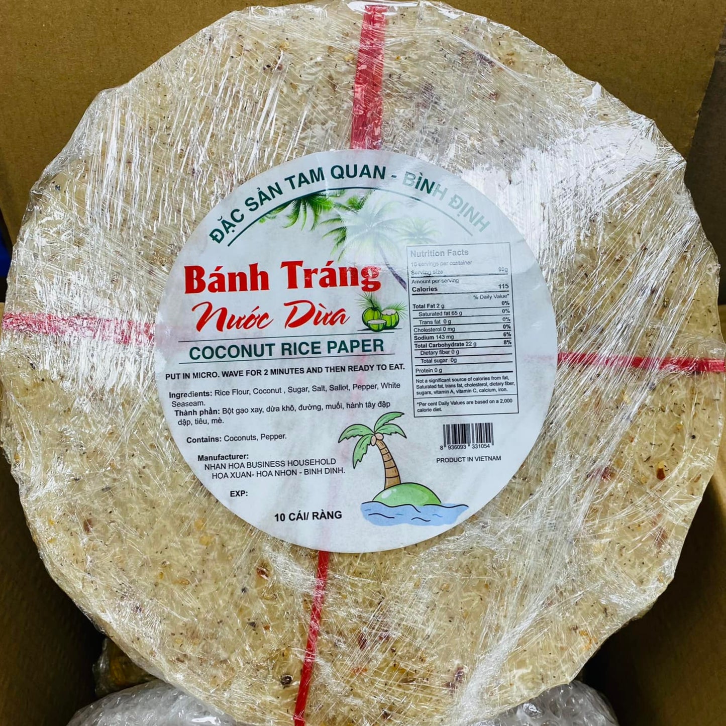 Bánh Tráng Nước Dừa 1kg | Coconut Rice Paper