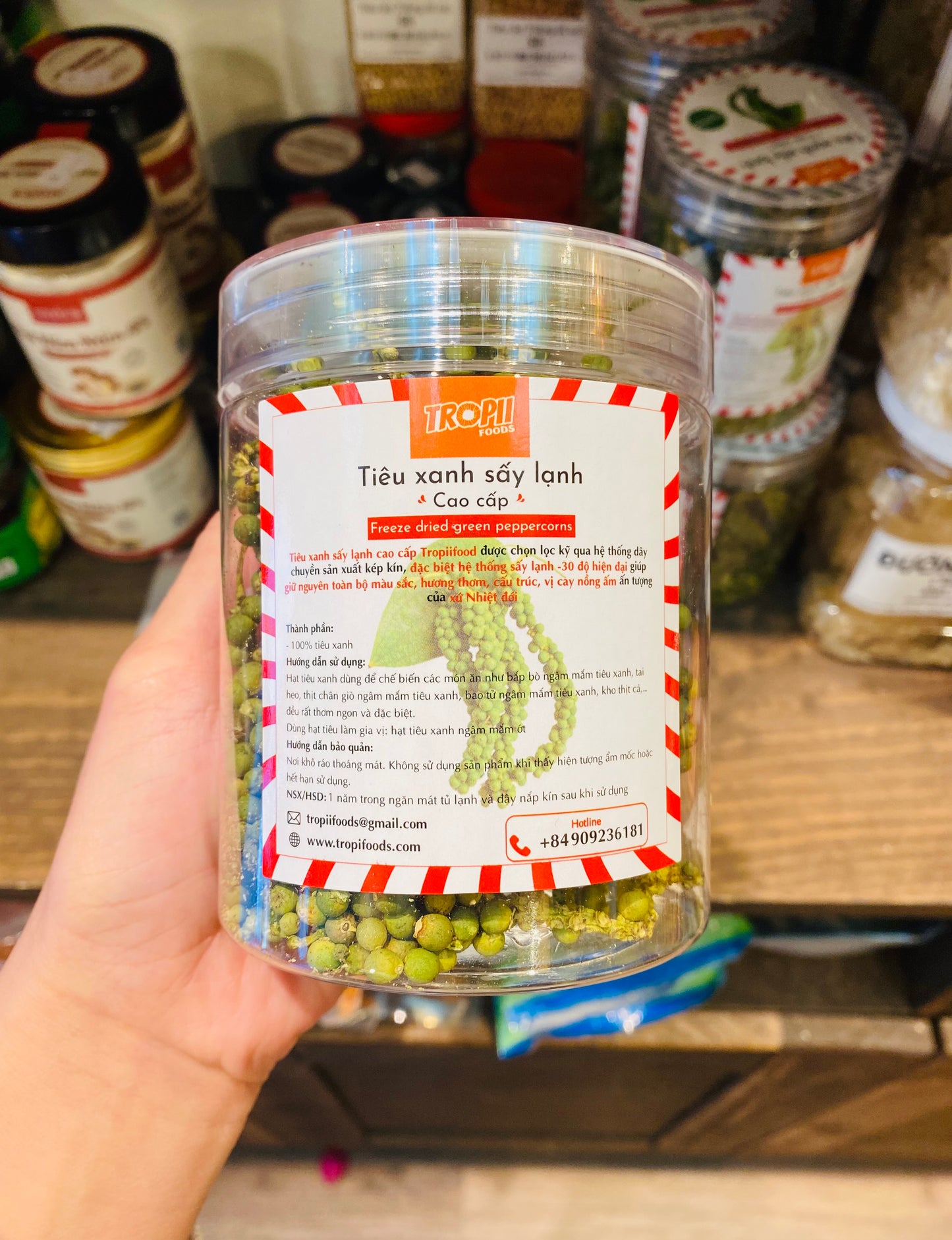 Tiêu Xanh Sấy Lạnh | Freeze Dried Green Peppercorns 50g