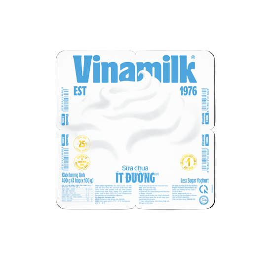 Vinamilk Sữa Chua Ít Đường | Sweetened Yogurt 4pcs-400g