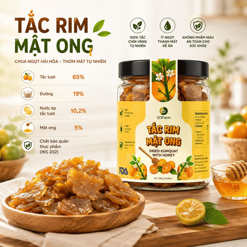 Tắc Mật Ong | Dried Kumquat with Honey 300g