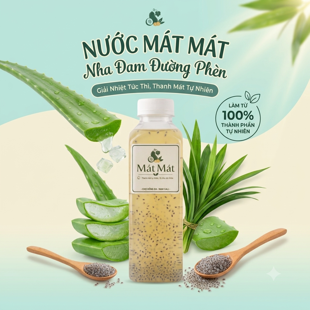 Nước Nha Đam Đường Phèn | Aloe Vera Drink with Rock Sugar 16oz