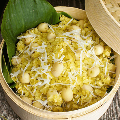 Xôi Cốm Sen Dừa | Green Rice with Lotus Seeds and Coconut