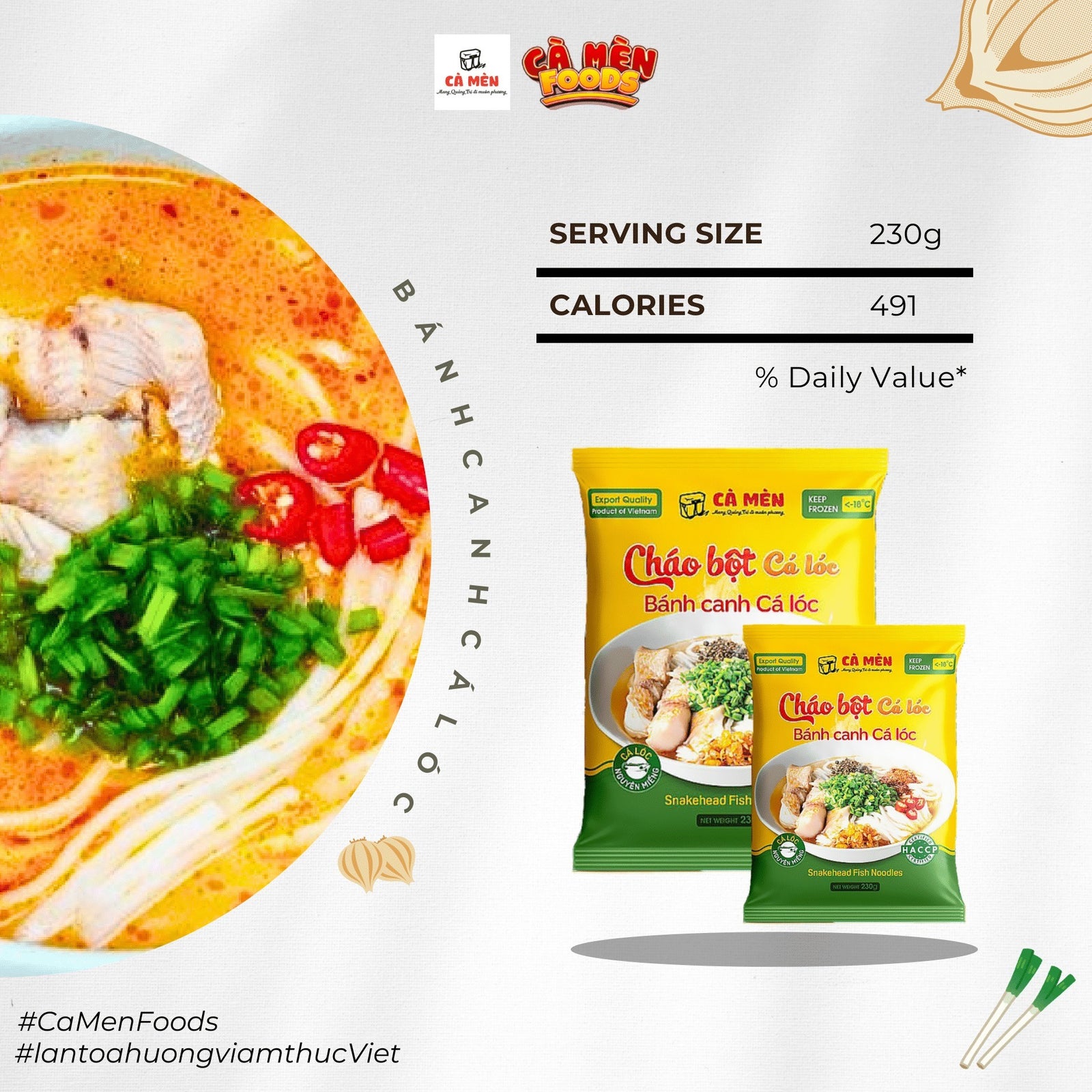 Bánh Canh Cá Lóc Cà Mèn | Rice Noodle with Snakehead Fish Soup 230g