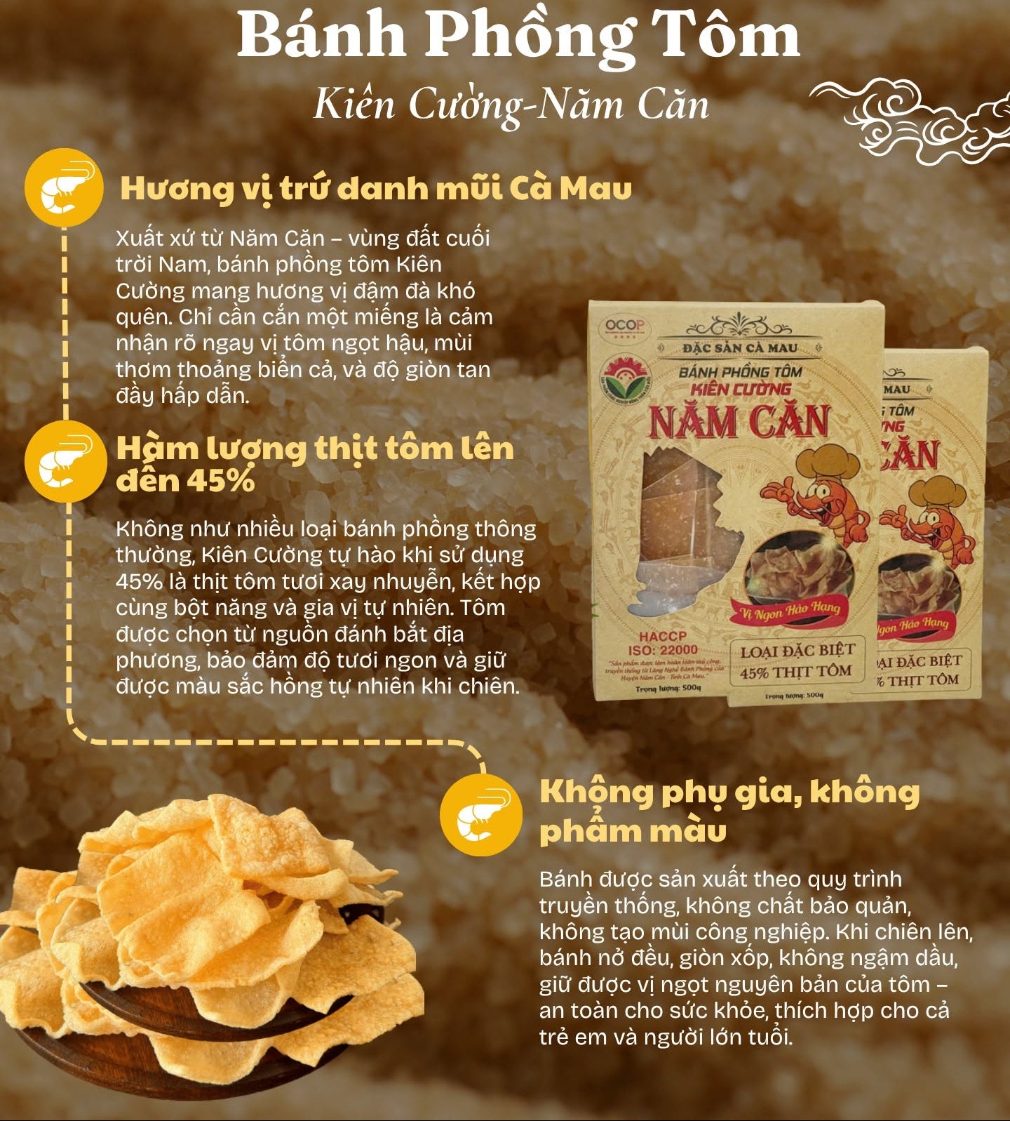 Bánh Phồng Tôm Kiên Cường Năm Căn | Shrimp Crackers
