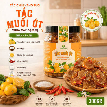 Tắc Muối Ớt | Dried Kumquat with Chili and Salt 300g