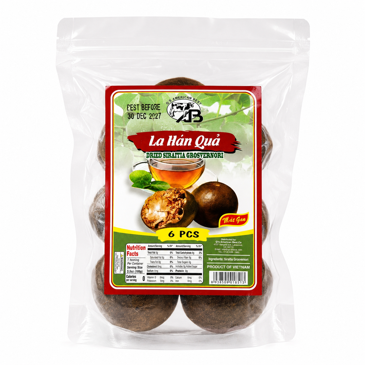 La Hán Quả | Dried Siratia Grosvenori (6pcs) 100g
