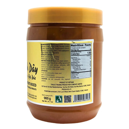 Chanh Dây Mật Ong Hạt Đác 900g | Passion Fruit Mixed w Honey & Arenga Pinnata