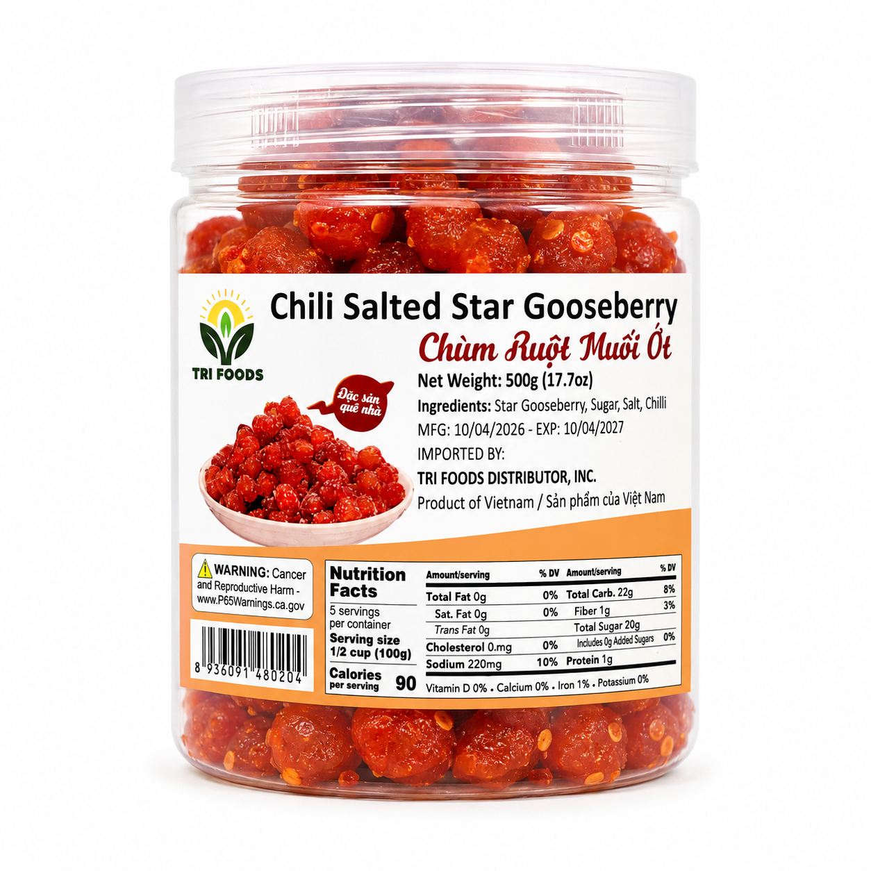 Chùm Ruột Muối Ớt | Chili Salted Star Gooseberry 500g
