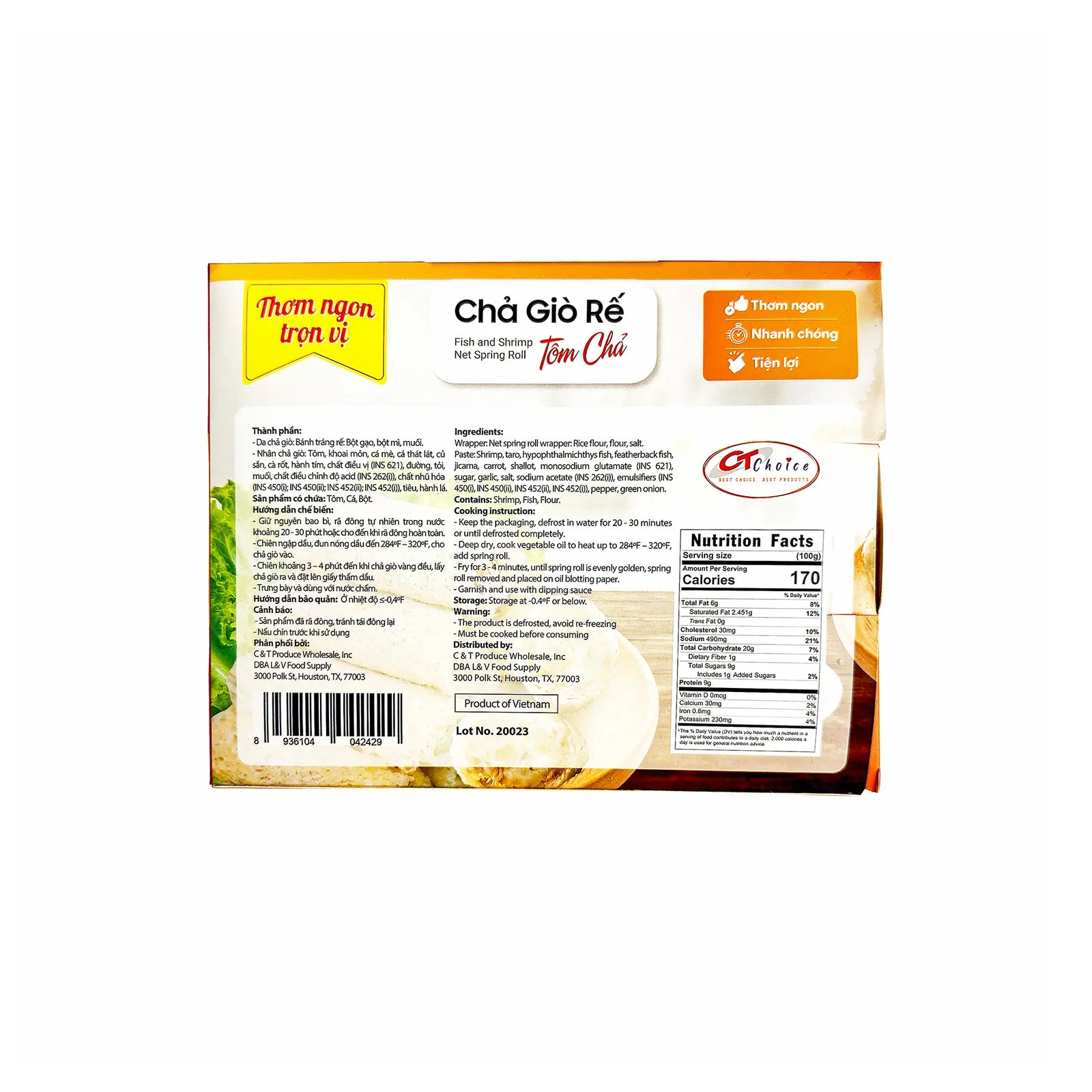 Chả Giò Rế Tôm Chả | Fish And Shrimp Net Spring Roll 500g