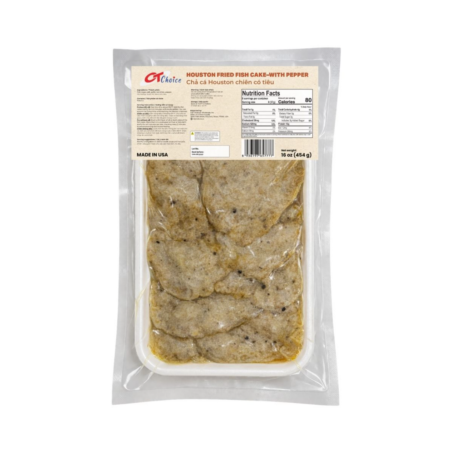Chả Cá Chiên Houston | Fried Fish Cake with Pepper 450g