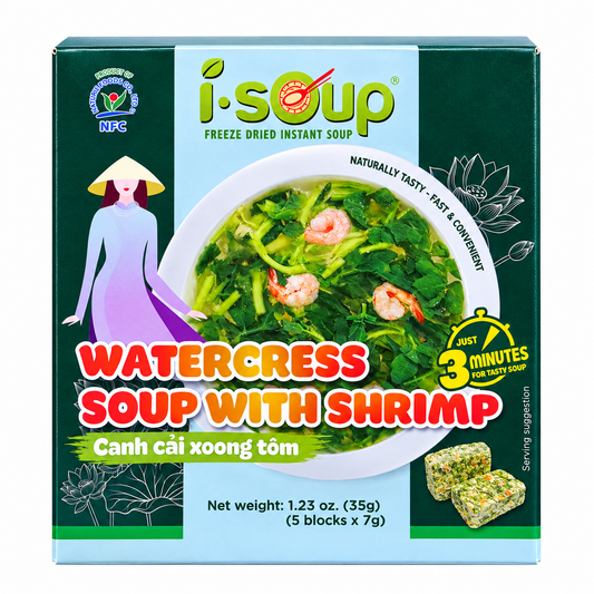 I.SOUP Canh Cải Xoong Tôm | Freeze-Dried Watercress Soup with Shrimp 35g