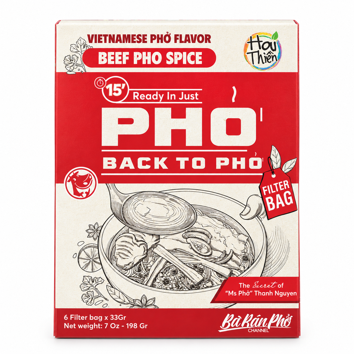 Túi Thơm Phở Bò Hai Thiền | Beef Pho Flavor 198g