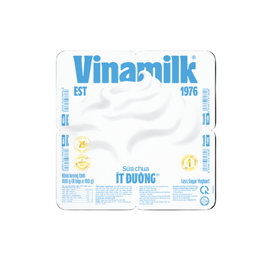 Vinamilk Sữa Chua Ít Đường | Sweetened Yogurt 4pcs-400g