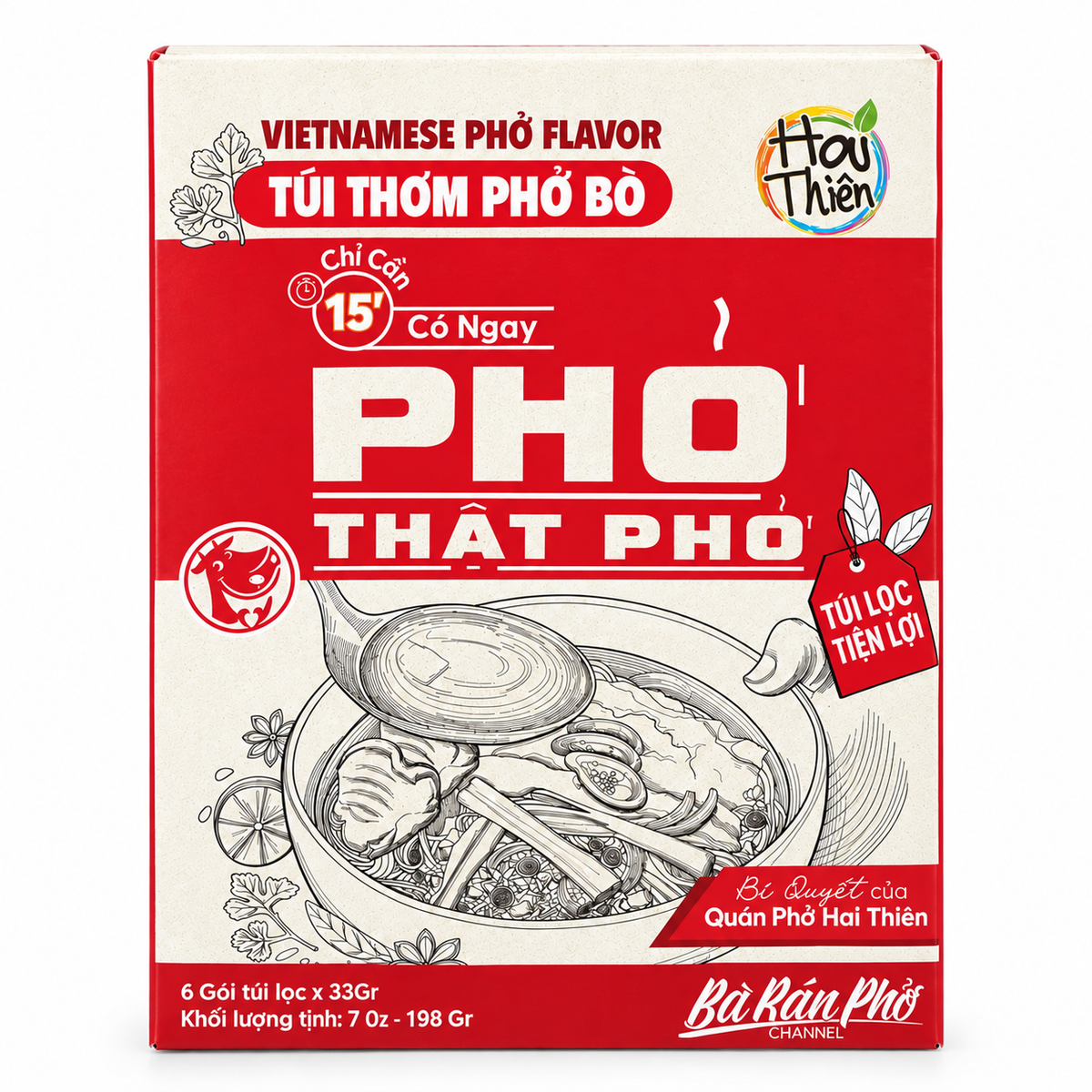 Túi Thơm Phở Bò Hai Thiền | Beef Pho Flavor 198g