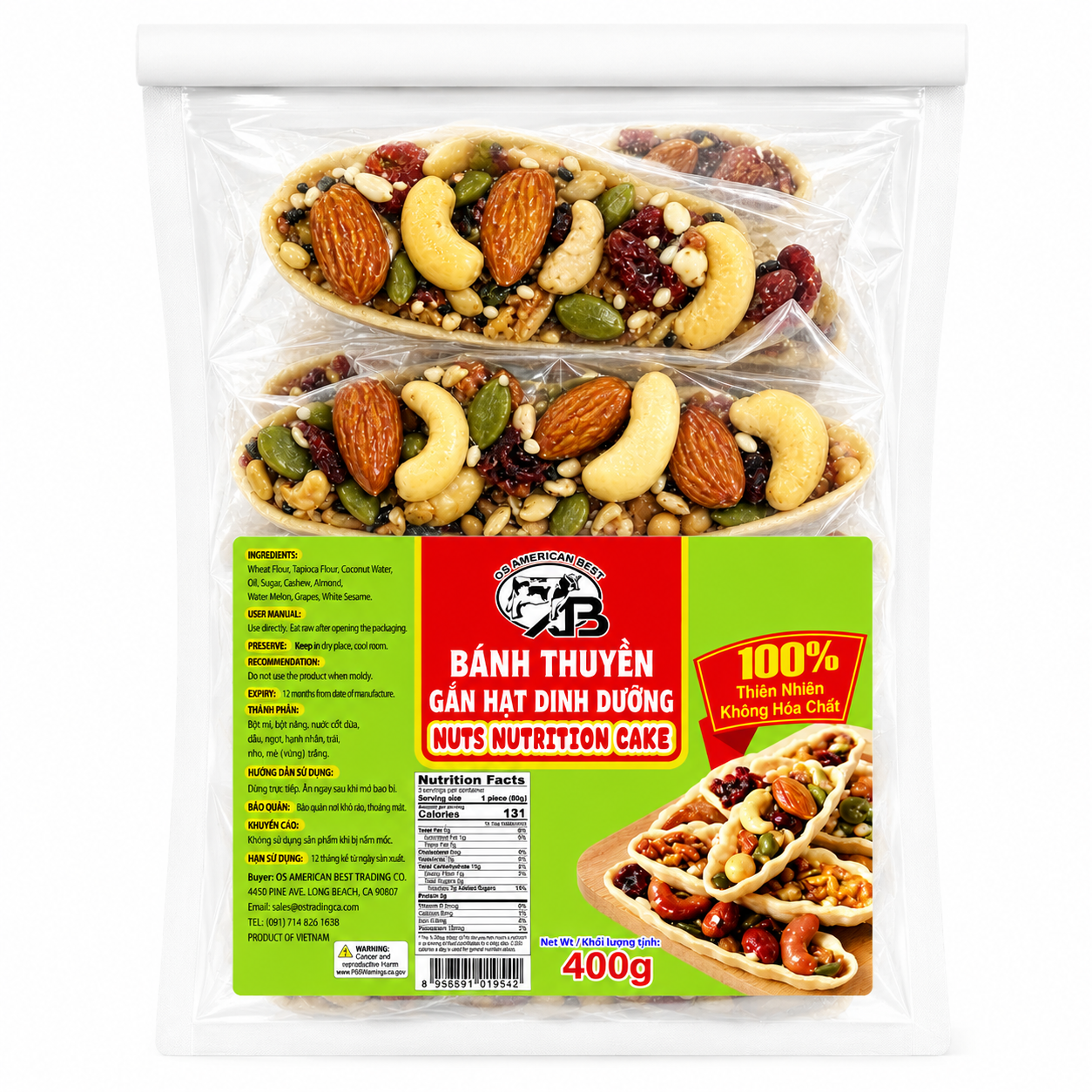 Bánh Thuyền Hạt Dinh Dưỡng | Nuts Nutrition Cake 400g