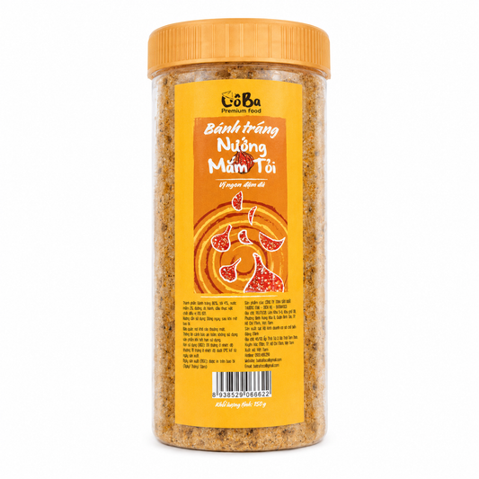 Bánh Tráng Mắm Tỏi Cô Ba | Dried Rice Paper with Fish Sauce and Garlic 150g