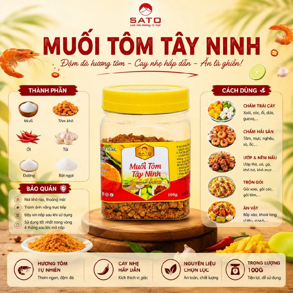 Muối Tôm Tây Ninh Sato | Shrimp Salt 100g