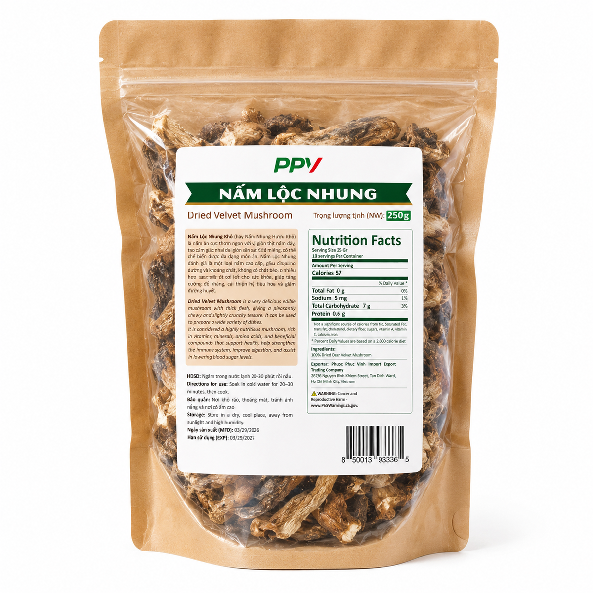 Nấm Lộc Nhung Khô | Dried Pilose Antler Mushroom