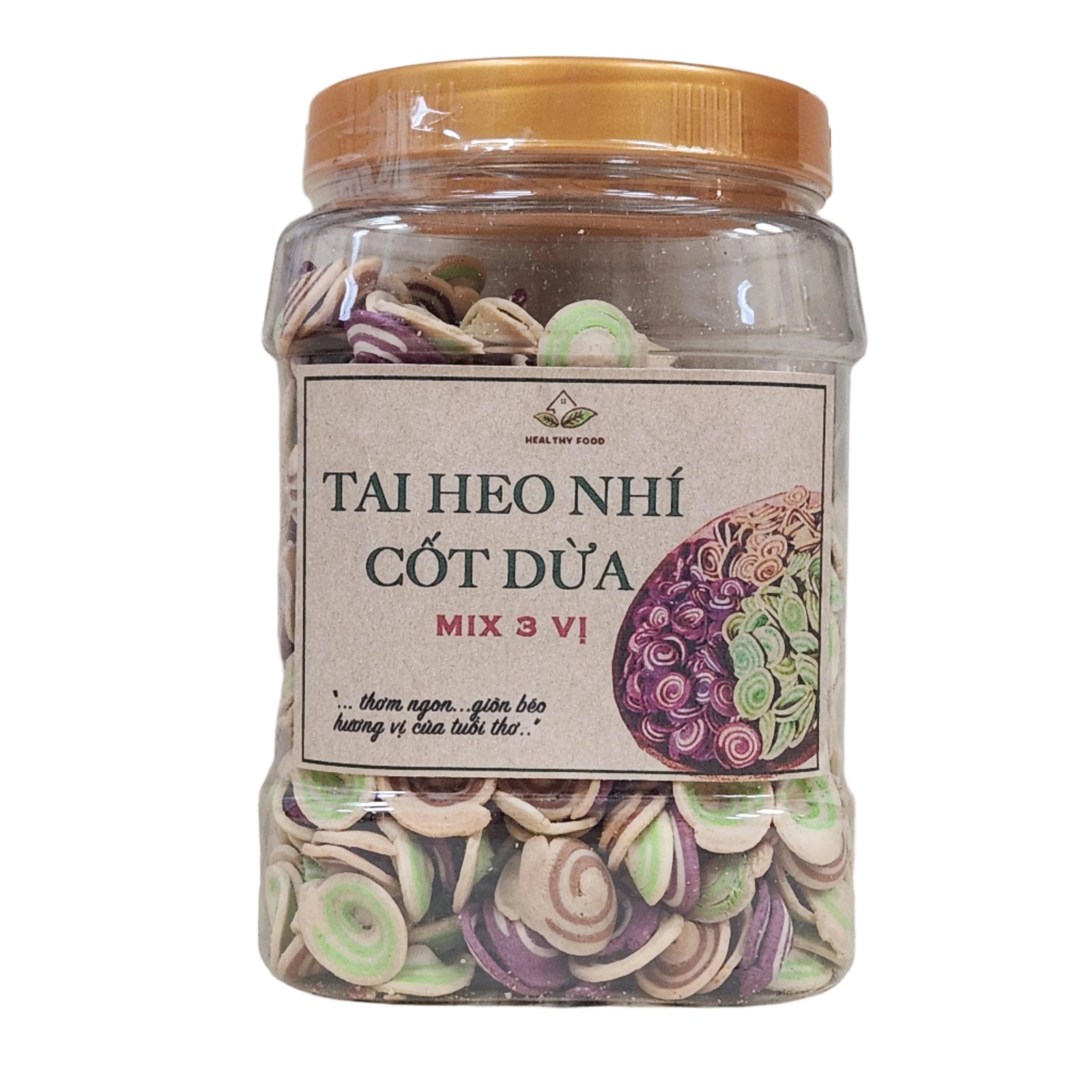 Bánh Tai Heo Nhí Cốt Dừa | Small Umbrella Cookies Mix Coconut 500g