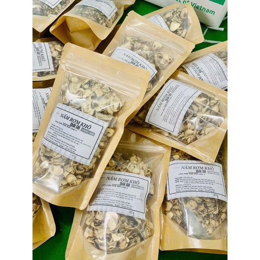 Nấm Rơm Khô Thái Lát | Dried Sliced Straw Mushroom 100g