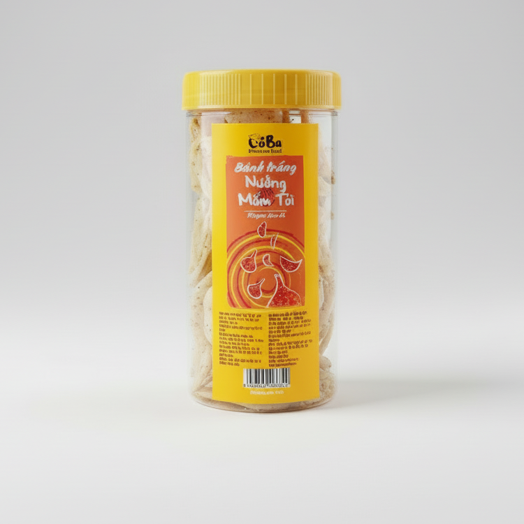 Bánh Tráng Mắm Tỏi Cô Ba | Dried Rice Paper with Fish Sauce and Garlic 150g