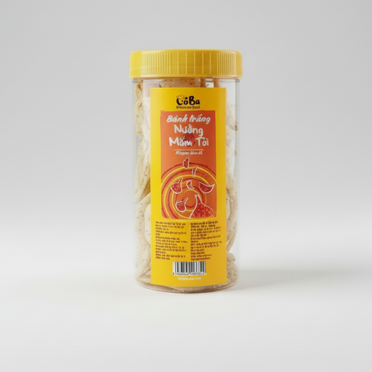 Bánh Tráng Mắm Tỏi Cô Ba | Dried Rice Paper with Fish Sauce and Garlic 150g
